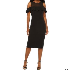 Premier Amour Black Cold Shoulder Dress